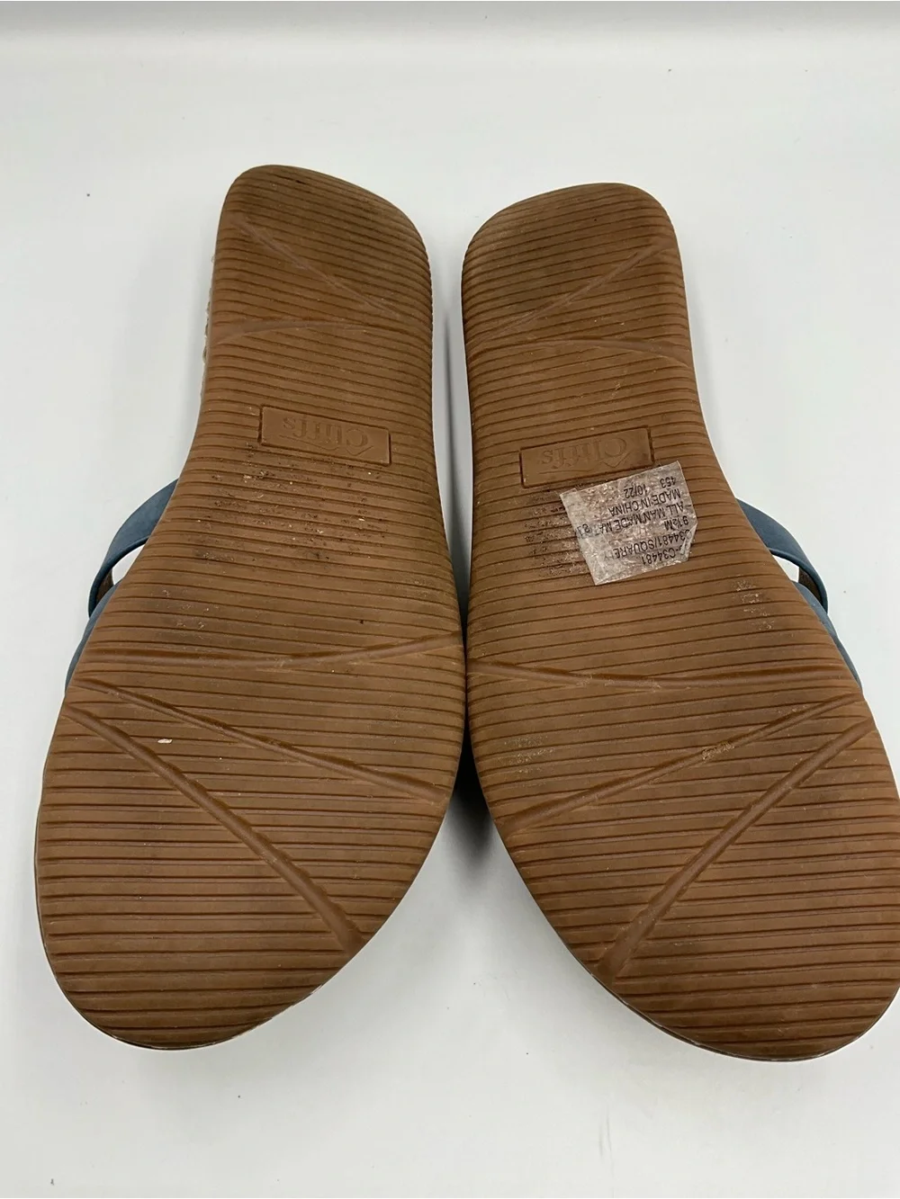 Cliffs White Mountain Sandals Size 9.5 Blue Braided Slide Sandals